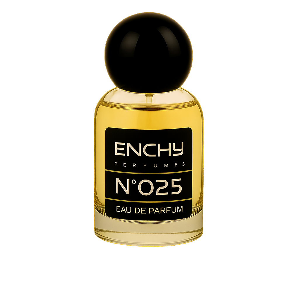 Perfume bottle with black cap and label on a black background