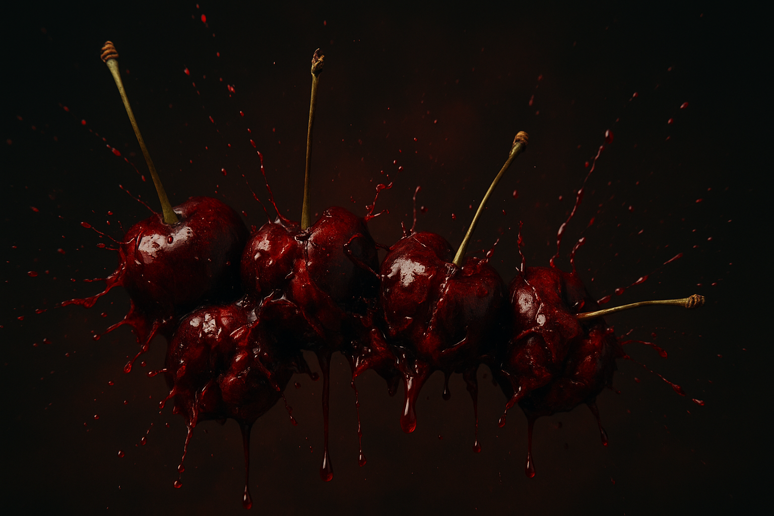 Cherries with a dark background