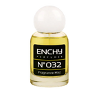 Perfume bottle labeled 'Enchy Perfumes No 032' on a black background