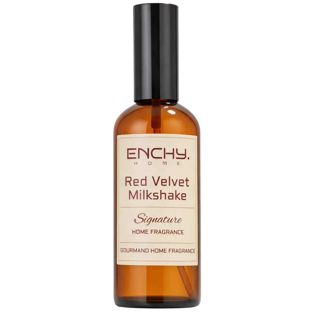 Enchy Red Velvet Milkshake home fragrance bottle on a white background