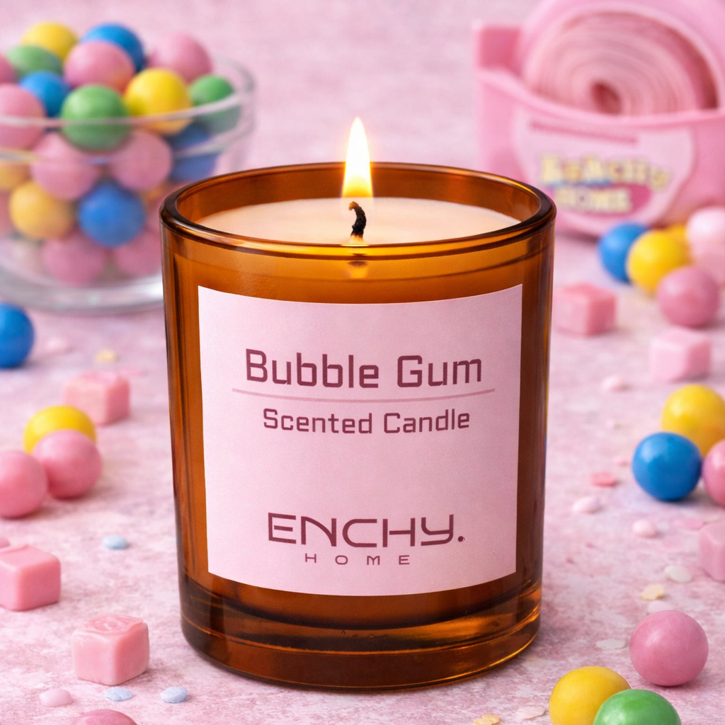 Bubble gum scented candle by ENCHY – sweet gourmand candle