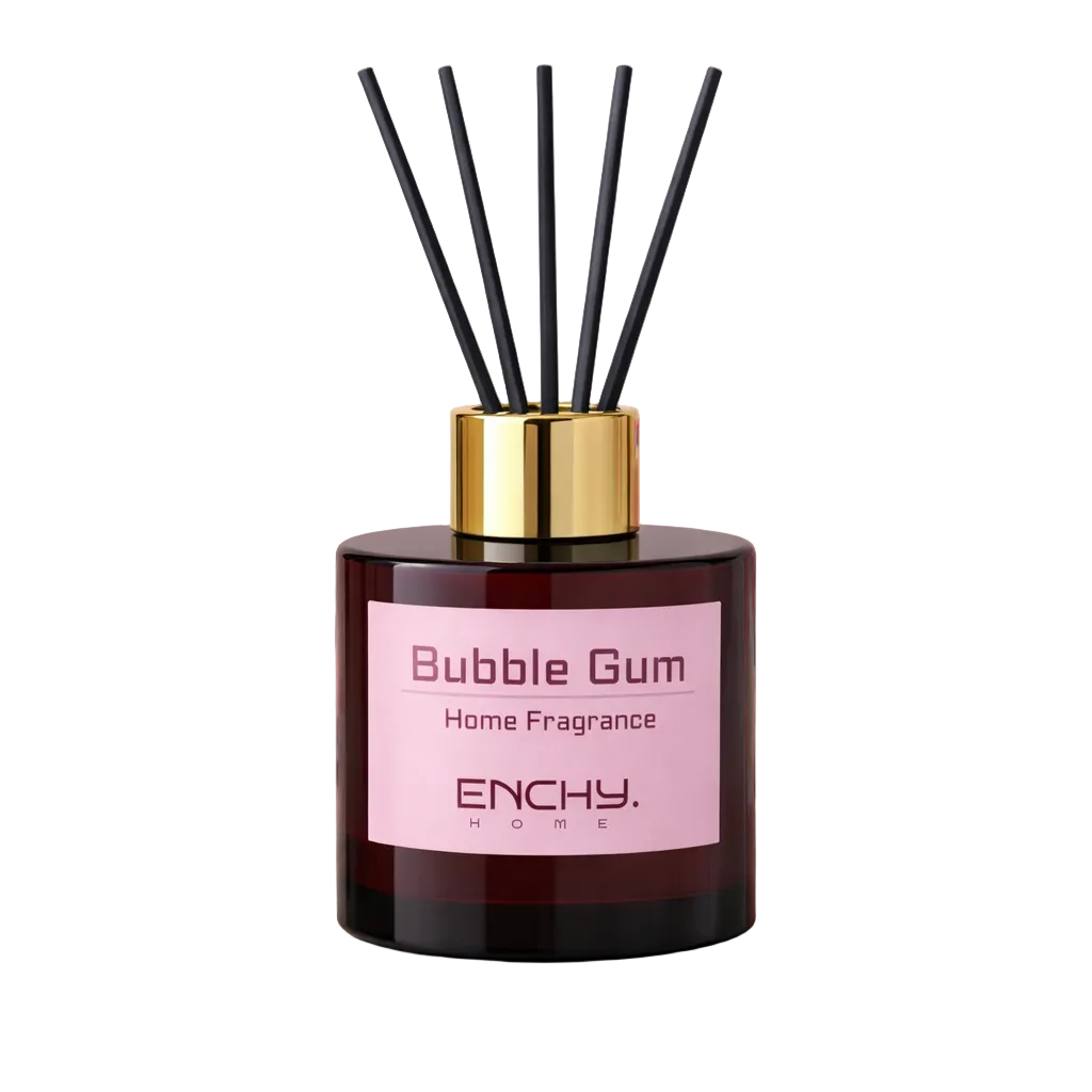 Home fragrance diffuser labeled 'Bubble Gum' by ENCHY